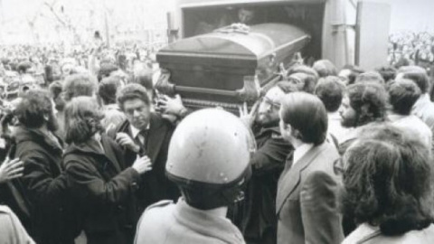 Funeral de los laboralistas asesinados en la matanza de Atocha