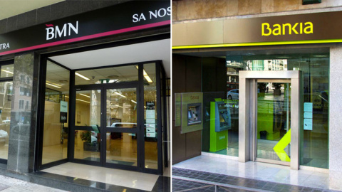 Oficinas de Banco Mare Nostrum (BMN) y de Bankia.