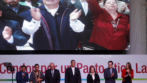El presidente de Ecuador Rafael Correa y el secretario general de la Unasur, Ernesto Samper asisten a la inauguración del tercer Encuentro Latinoamericano Progresista (ELAP.- Fredy Constante (EFE)