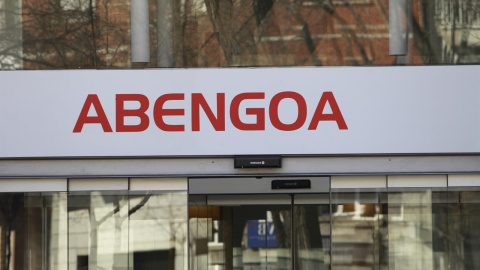 El logo de Abengoa en su sede en Madrid. E.P.