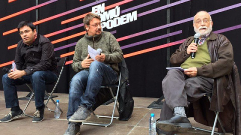 Gerardo Pisarello, Xavier Domènech y Arcadi Oliveras.