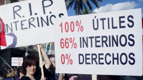 Manifestación de interinos. EFE