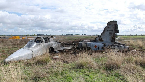 Estado en el que quedó un F5 accidentado en Badajoz en 2012.