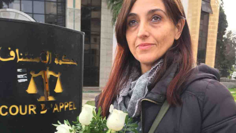 Helñena Maleno, a la salida de su comparecencia ante el tribunal de Tánge.