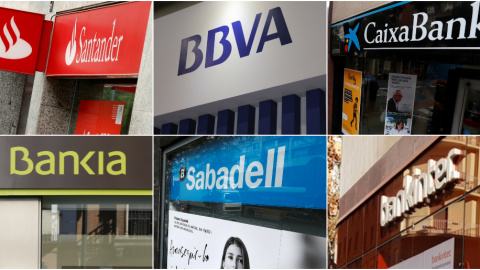 Oficinas de Banco Santander, BBVA, Caixabank, Bankia, Sabadell y Bankinter. EFE/REUTERS/E.P.