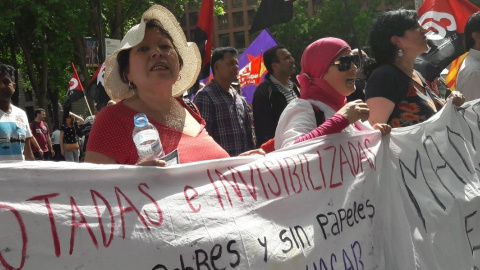 Dones del Sindillar durant les marxes de la Dignitat a Madrid. @sindihogar