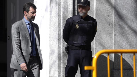 El jefe de los Mossos d'Esquadra, Ferran López, a su salida del Tribunal Supremo donde testificó ante el juez Pablo Llarena que investiga el proceso independentista. Ferran López explicó en noviembre ante la Audiencia Nacional que estuvo en