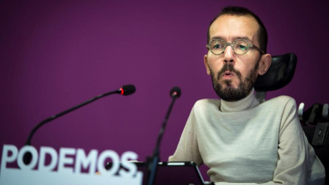 21/01/2019.- El secretario de Organización de Podemos, Pablo Echenique, en rueda de prensa esta mañana en Madrid. - EFE/Luca Piergiovanni