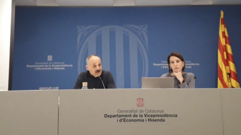 Roda de premsa de l'Oficina de Drets Civils i Polítics amb la presència del seu director, Adam Majó, durant la presentació del primer balanç de l'activitat de la institució. Govern