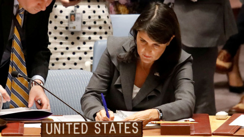 La embajadora de EEUU ante la ONU, Nikki Haley, hace unos días. REUTERS/Shannon Stapleton