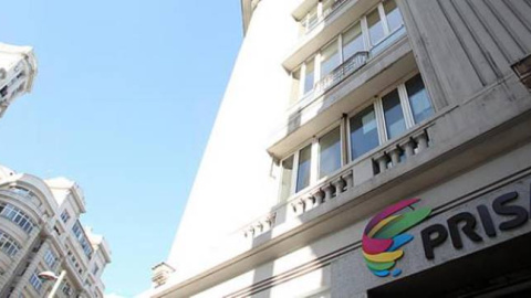 Entrada de la sede del Grupo Prisa, en la Gran Vía madrileña. E.P.