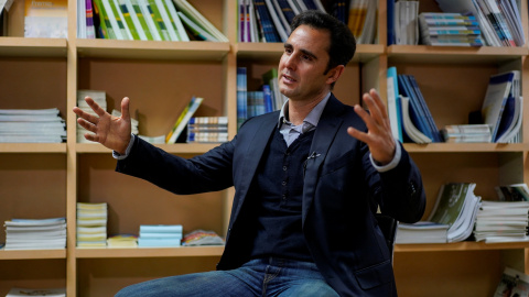 El exinformático del banco HSBC Herve Falciani, durante su entrevista con Reuters en Madrid. REUTERS/Juan Medina