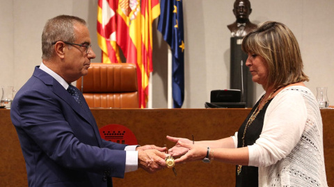 Núria Marín en el moment de ser investida presidenta de la Diputació de Barcelona. DIPUTACIÓ DE BARCELONA