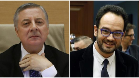 Collage Antonio Hernando y José Blanco. / EFE