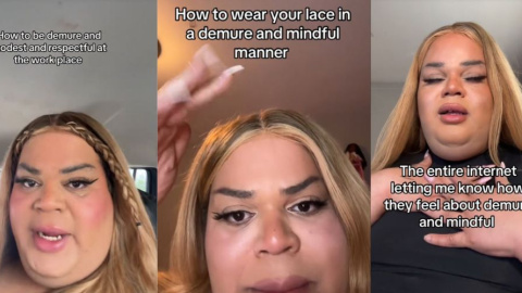 Imagen destacada (2) - Capturas de pantalla de vídeos de TikTok en los que Jools Lebron (@joolieannie) habla de la expresión demure Capturas de pantalla de vídeos de TikTok en los que Jools Lebron (@joolieannie) habla de la expresión 'demure'.