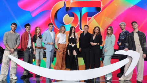 Imagen destacada Concursantes y equipo de 'Operación Triunfo' y Prime Video en la rueda de prensa tras la gala final. Foto: Prime Video.