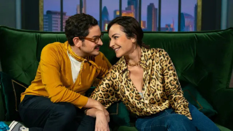 Ana Milán y Sebastián Gallego en 'La vida y tal'. Foto: Ana Manez / Podimo. Ana Milán y Sebastián Gallego en 'La vida y tal'. Foto: Ana Manez / Podimo.