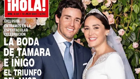 La portada de la revista para la boda de Tamara Falcó e Íñigo Onieva. Foto: '¡Hola!' La portada de la revista para la boda de Tamara Falcó e Íñigo Onieva. Foto: '¡Hola!'