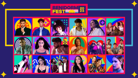 Candidatos al Benidorm Fest 2023 Candidatos al Benidorm Fest 2023. Fuente: RTVE