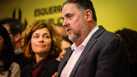 El president d'ERC, Oriol Junqueras, amb la secretària general, Elisenda Alamany El president d'ERC, Oriol Junqueras, amb la secretària general, Elisenda Alamany