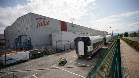 EuropaPress_6179863_fachada_planta_talgo_29_agosto_2024_rivabellosa_alava_pais_vasco_espana La planta de Talgo en Rivabellosa, Álava, País Vasco (España).