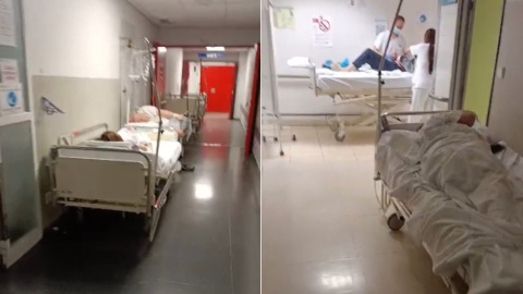 Pacientes en los pasillos del Hospital La Paz de Madrid. Pacientes en los pasillos del Hospital La Paz de Madrid.