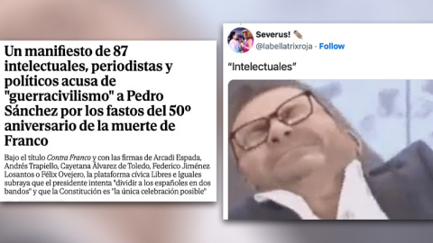 Manifiesto de Intelectuales Cachondeo con el manifiesto que acusa de "guerracivilismo" a Pedro Sánchez.