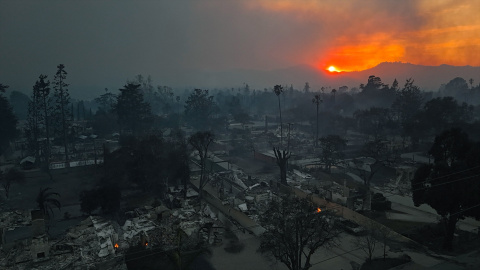 imagen tras el paso del incendio forestal por el condado de Los Ángeles, al sur de California, a 8 de enero de 2025. imagen tras el paso del incendio forestal por el condado de Los Ángeles, al sur de California, a 8 de enero de 2025.
