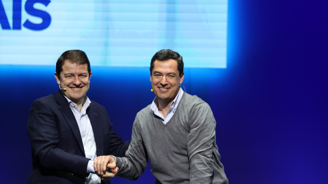 Los presidentes de Castilla y León, Alfonso Fernández Mañueco, y Andalucía, Juan Manuel Moreno Bonilla. Los presidentes de Castilla y León, Alfonso Fernández Mañueco, y Andalucía, Juan Manuel Moreno Bonilla.