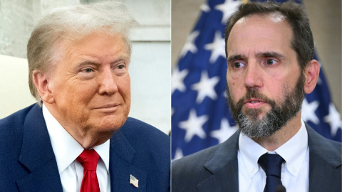 AFP__20241114__36MJ3EE__v1__Preview__ComboUsPoliticsJusticeTrump El presidente electo de Estados Unidos, Donald Trump (izquierda), y el fiscal especial, Jack Smith (derecha), en imágenes de archivo.