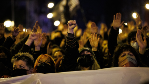 Manifestación antifascista en Madrid. Imagen de archivo. Manifestación antifascista en Madrid. Imagen de archivo.
