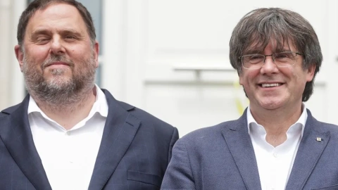 Junqueras i Puigdemont, en una imatge l'any 2021 Junqueras i Puigdemont, en una imatge l'any 2021