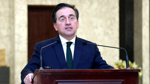 El ministro de Asuntos Exteriores, José Manuel Albares, en Beirut este miércoles. El ministro de Asuntos Exteriores, José Manuel Albares, en Beirut este miércoles.