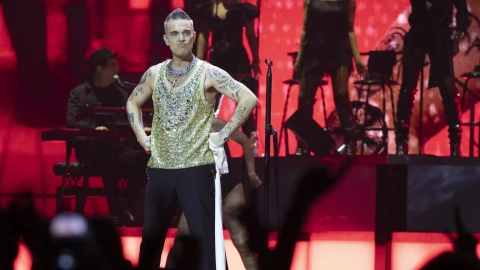 Robbie Williams al primer concert al Palau Sant Jordi de Barcelona de la gira XXV Tour 2023 Robbie Williams al primer concert al Palau Sant Jordi de Barcelona de la gira XXV Tour 2023