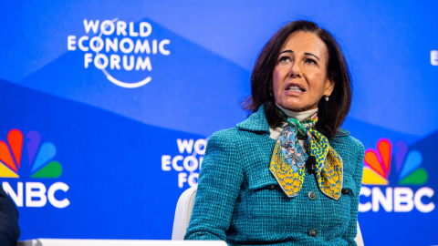 La presidenta del Banco Santander, Ana Botín, durante su participación en el Foro de Davos 2025. La presidenta del Banco Santander, Ana Botín, durante su participación en el Foro de Davos 2025.