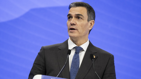 EuropaPress_6471016_handout_22_january_2025_switzerland_davos_spains_prime_minister_pedro El presidente del Gobierno, Pedro Sánchez, este miércoles durante el Foro de Davos