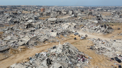Vista general de lo que queda de los edificios bombardeados en Gaza.