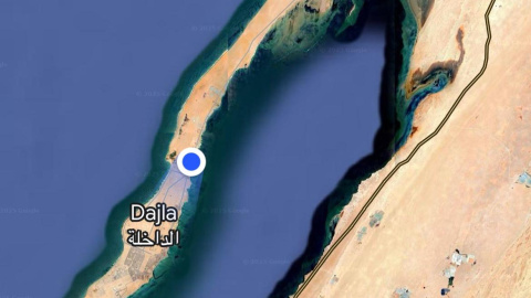 Imagen de la península de Dajla vista desde Google Maps.