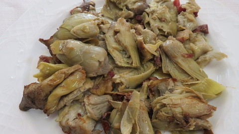 alcachofas-jamon Receta de alcachofas con jamón