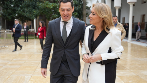 Juan Manuel Moreno y Carolina España. Archivo.