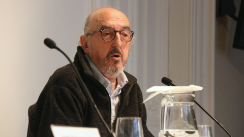 Jaume Roures - 28/01/2025 El productor audiovisual Jaume Roures, en la roda de premsa d'aquest dimarts al Col·legi de Periodistes de Catalunya.