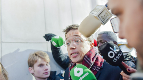 El ex portavoz de Sumar en el Congreso Iñigo Errejón llega a declarar a los juzgados de Plaza de Castilla, en Madrid.