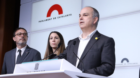 El secretari general de Junts, Jordi Turull, en una atenció als mitjans al Parlament El secretari general de Junts, Jordi Turull, en una atenció als mitjans al Parlament