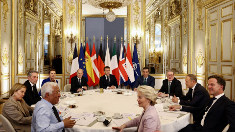 Los líderes europeos, este lunes en París