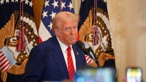 EuropaPress_6533415_20_february_2025_us_washington_us_president_donald_trump_speaks_during Donald Trump en una imagen de archivo.