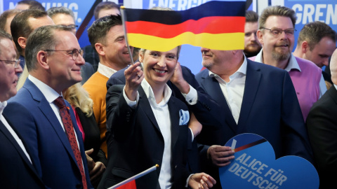 AFD EFE La candidata de Alternativa para Alemania, Alice Weidel, durante la celebración de los resultados electorales en Berlín.