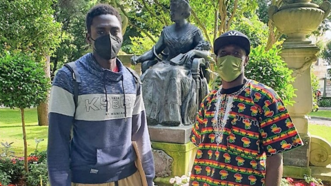 Magatte N'Diaye (izquierda) e Ibrahima Diack, en A Coruña ne una imagen de archivo. Magatte N'Diaye (izquierda) e Ibrahima Diack, en A Coruña ne una imagen de archivo.