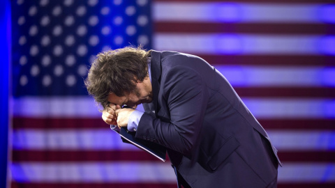 milei_telefonica Javier Milei en una imagen del pasado 22 de febrero durante la cumbre ultra de Washington celebrada el pasado fin de semana.