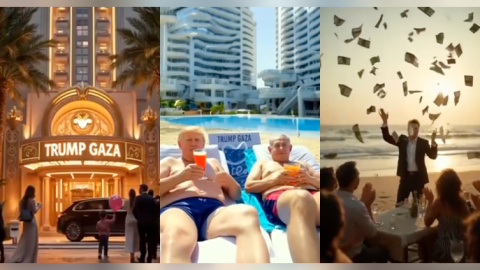 trump-gaza-vid Imágenes del vídeo de Donald Trump sobre Gaza.