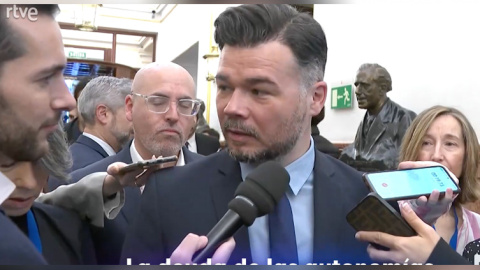 Gabriel Rufián. Gabriel Rufián, este miércoles ante la prensa.